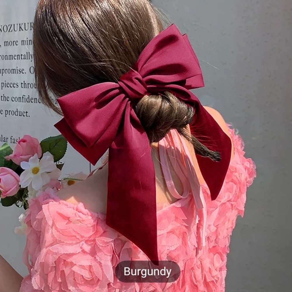 New Hair Bow Burgundy